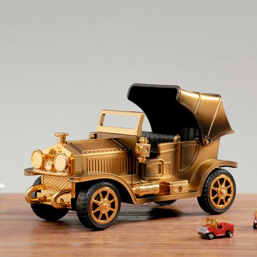 Retro Vehicle Music Box – Wind-Up Moving Vintage Car Model - Image 4