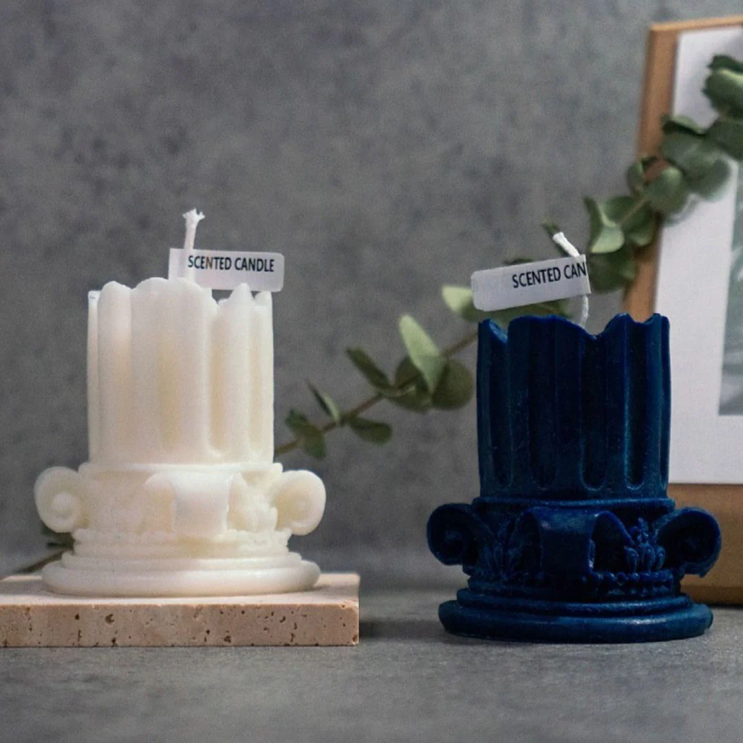 Roman Vintage Column Candle | Premium Soy Wax for Long-Lasting Burn - Image 2