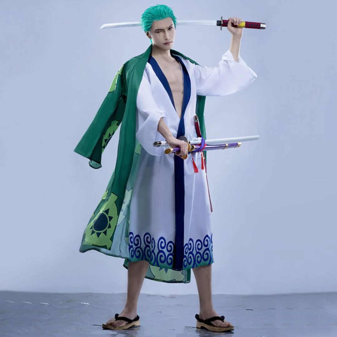 Roronoa Zoro Cosplay Costume | Anime Cloak Wano Country Kimono
