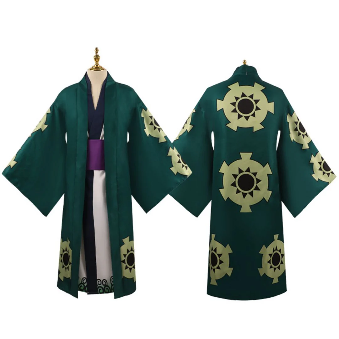 Roronoa Zoro Cosplay Costume | Anime Cloak Wano Country Kimono - Image 3