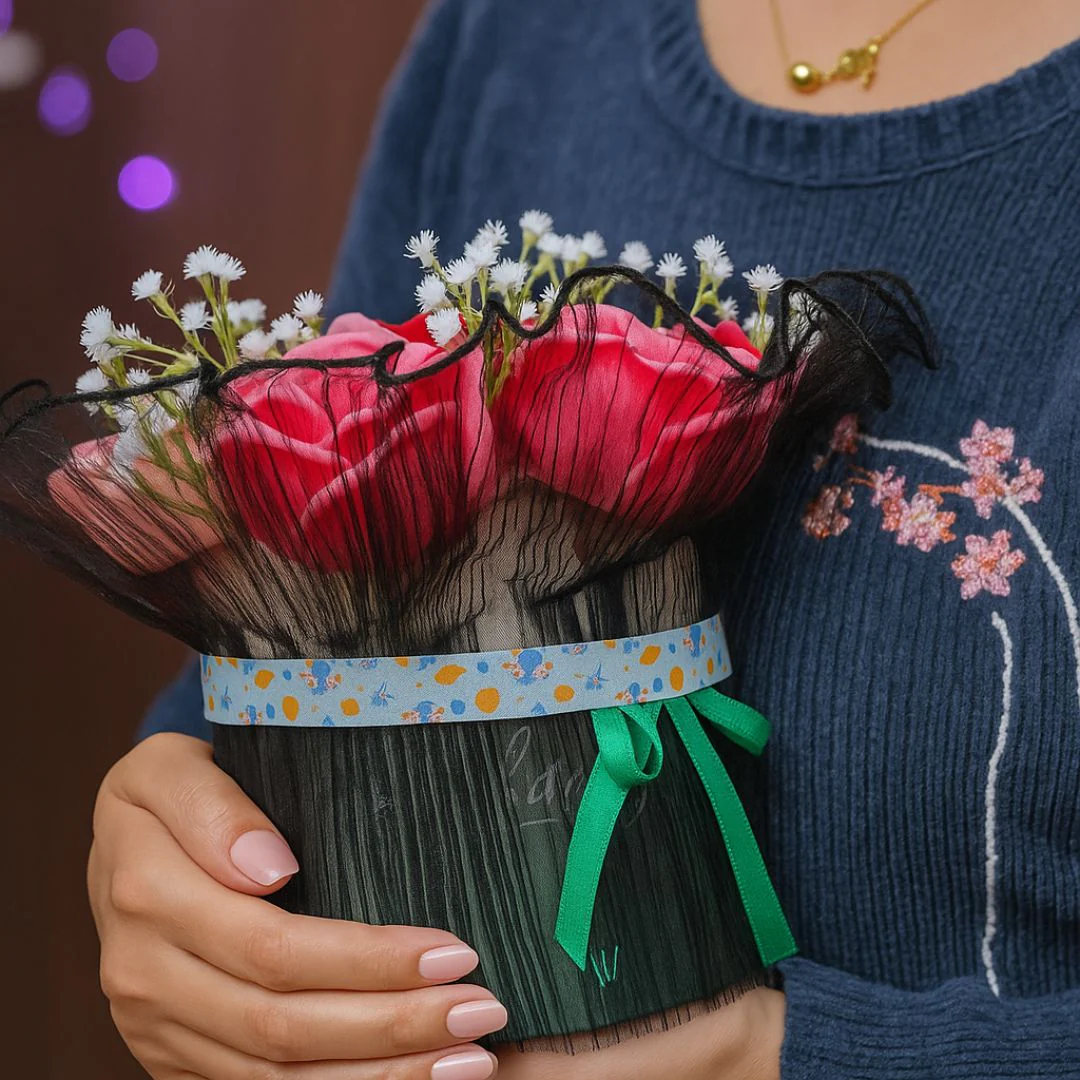 Rose Bloom Candle Bouquet | Handcrafted Soy Wax Rose Candles Gift Box - Image 3