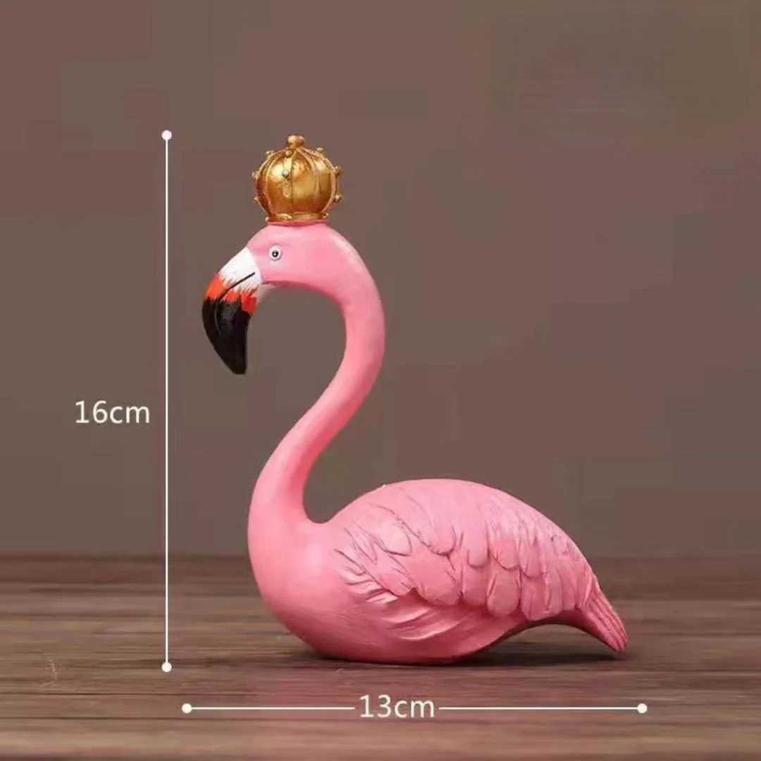 Royal Flamingo Decorative Showpiece – Pink Flamingo with Golden Crown - Image 4