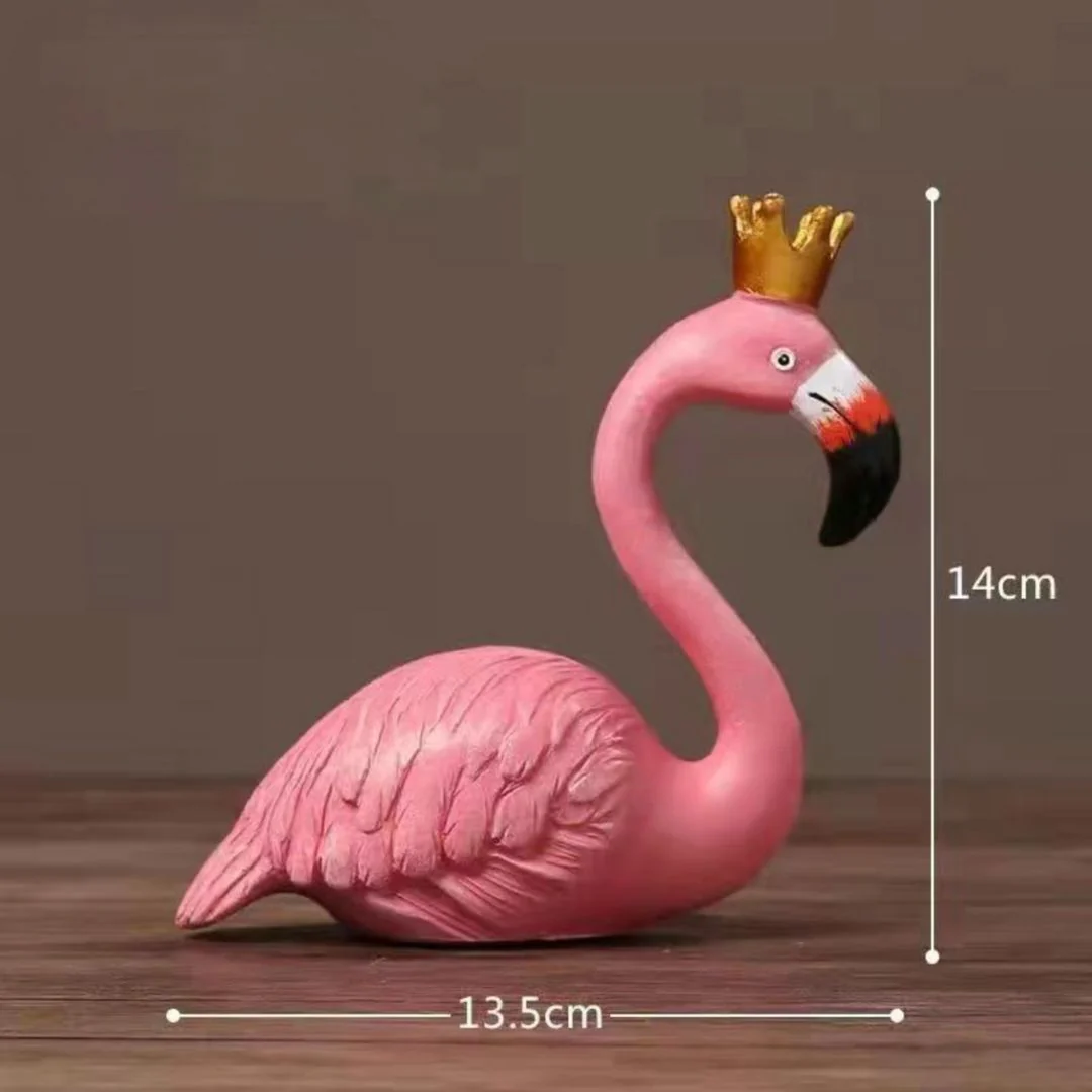 Royal Flamingo Decorative Showpiece – Pink Flamingo with Golden Crown - Image 5