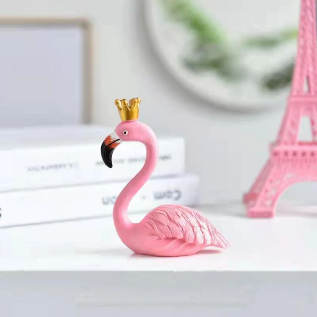 Royal Flamingo Decorative Showpiece – Pink Flamingo with Golden Crown - Image 6