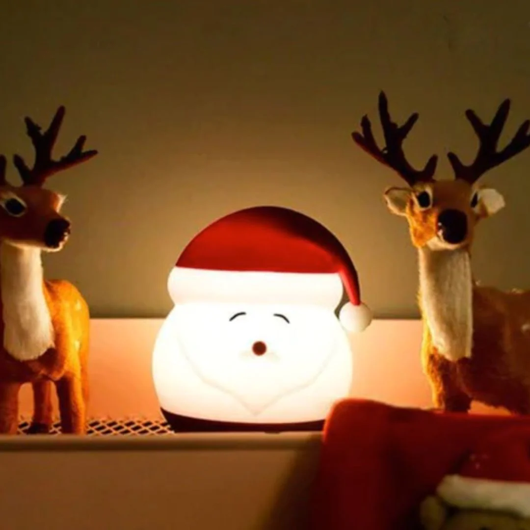 Santa LED Night Light | Silicone Touch Sensor Claus Lamp - Image 2