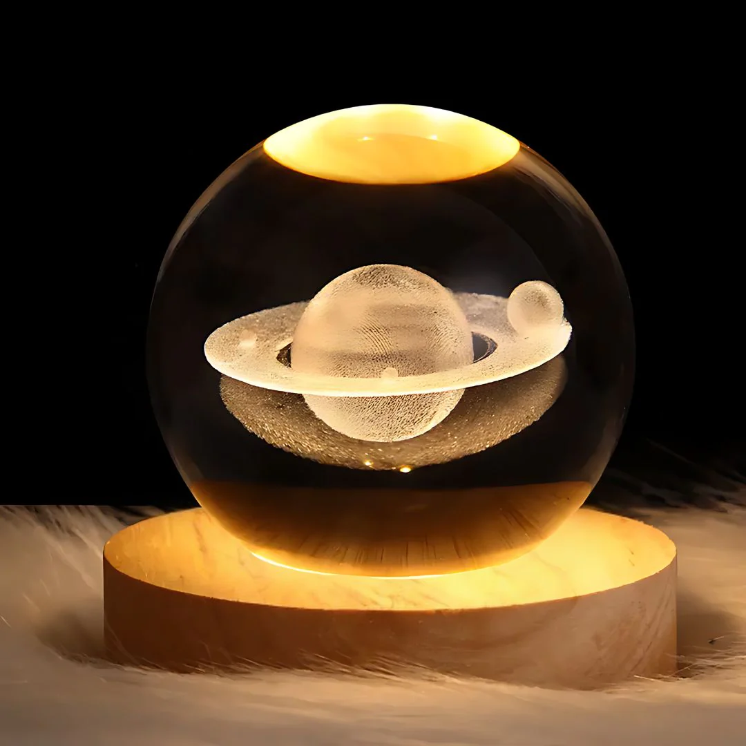 Galaxy at Your Fingertips | Saturn Crystal Lamp - Image 2