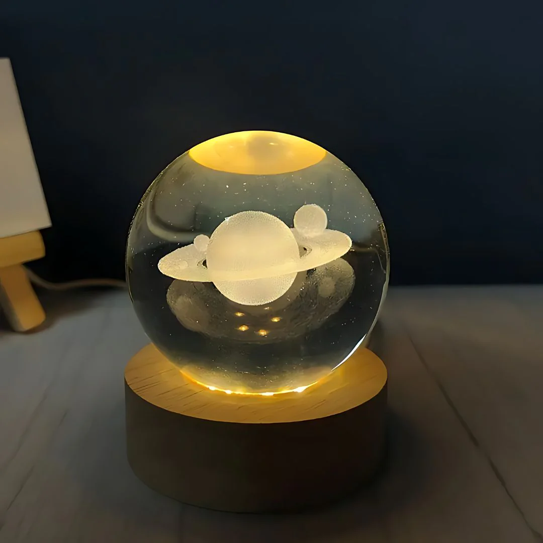 Galaxy at Your Fingertips | Saturn Crystal Lamp - Image 4