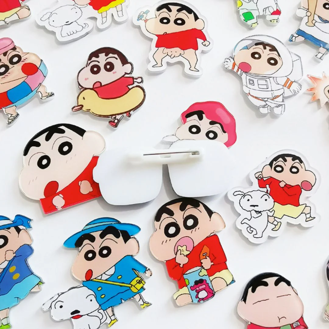 Kawaii Shin Chan Acrylic Badge | Acrylic Safety Pins for Crayon Shinchan Fans - Image 2
