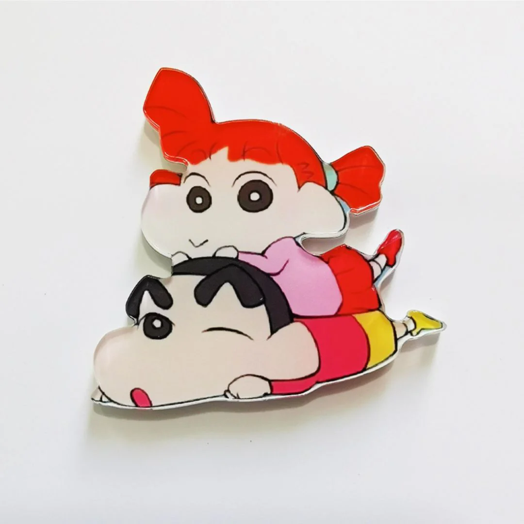 Kawaii Shin Chan Acrylic Badge | Acrylic Safety Pins for Crayon Shinchan Fans - Image 3