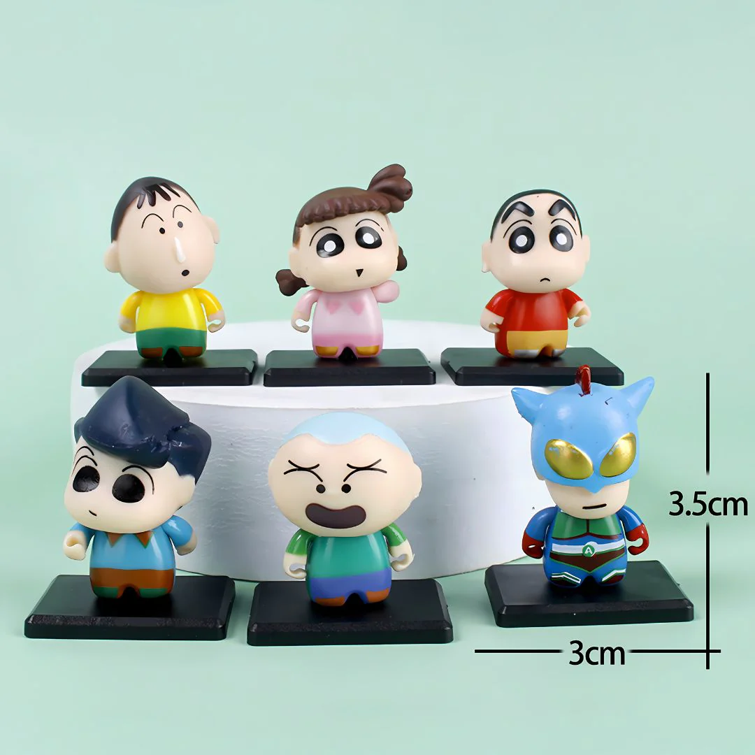 Shin-chan Mini Figures Set of 6 | PVC Crayon Shin Chan - Image 2