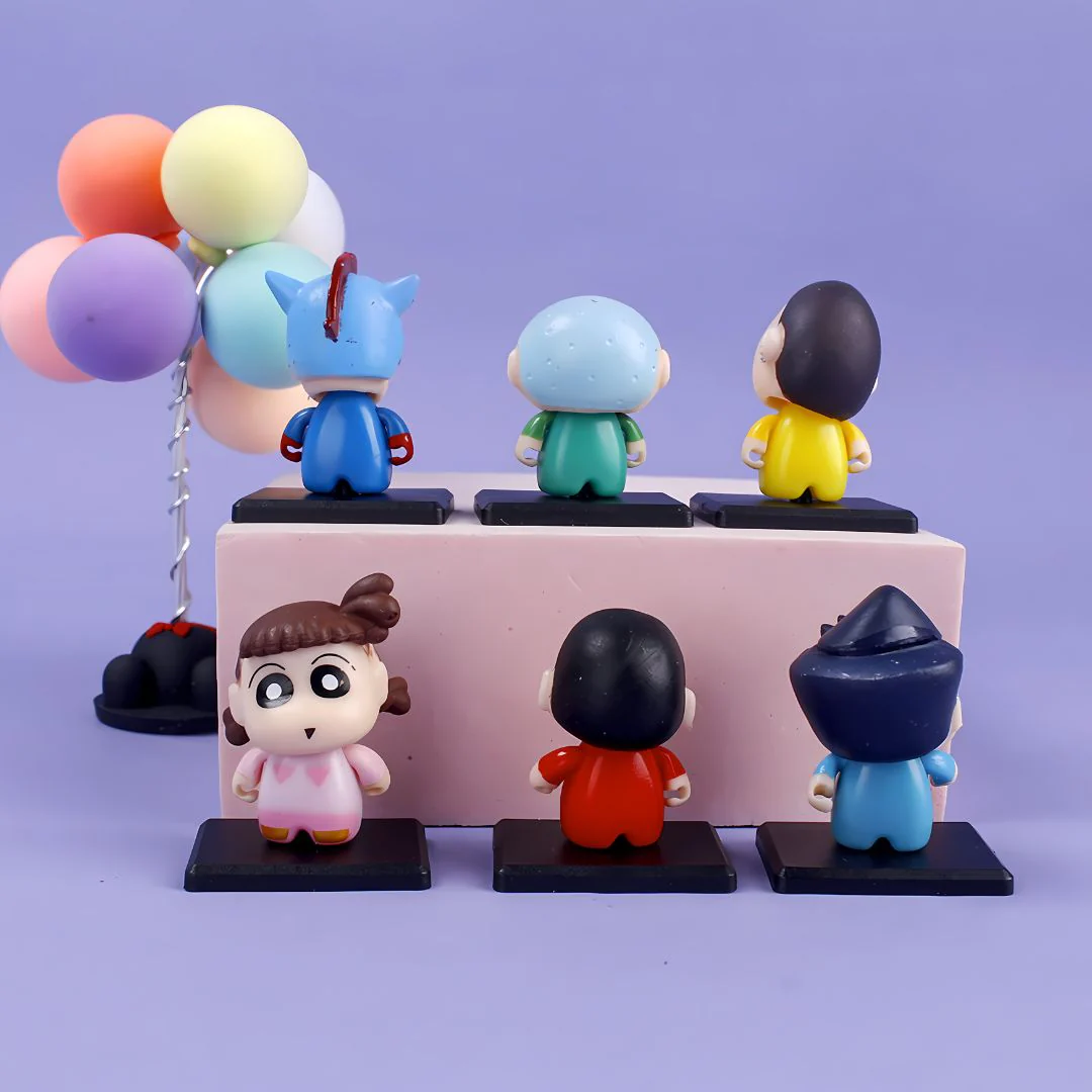 Shin-chan Mini Figures Set of 6 | PVC Crayon Shin Chan - Image 3