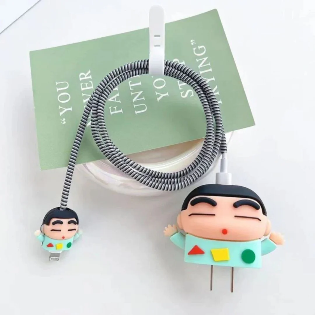 Shinchan Apple Charger Cover | Silicon Cover for 20 W Charger - Image 4