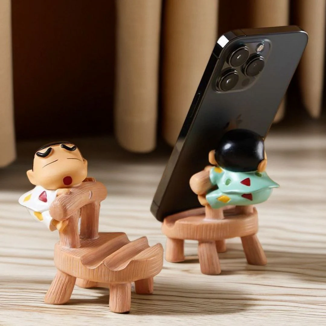 Shinchan on Chair Phone Holder | Cute PVC Figurine Stand for Smartphones - Image 2