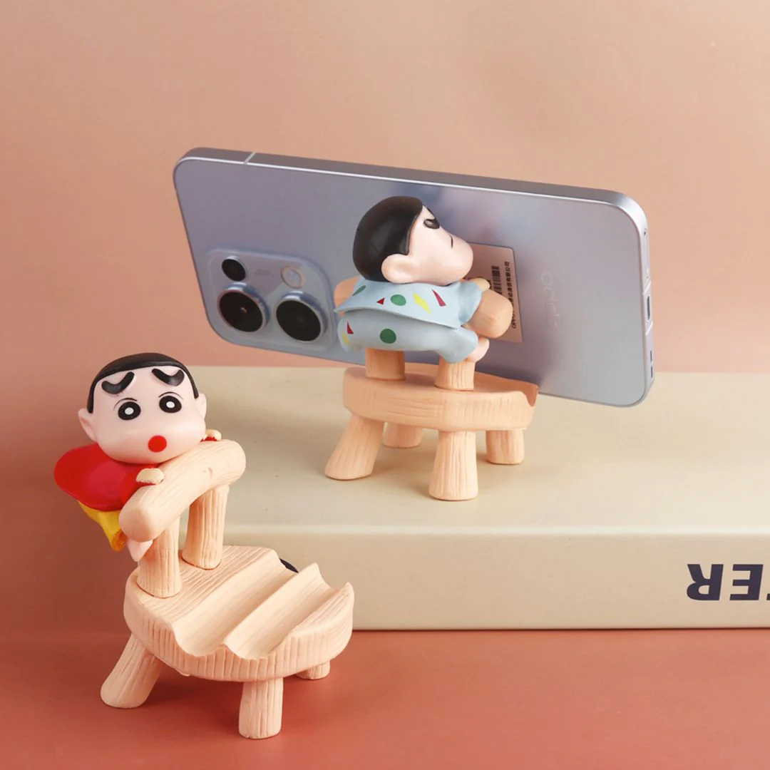 Shinchan on Chair Phone Holder | Cute PVC Figurine Stand for Smartphones - Image 4