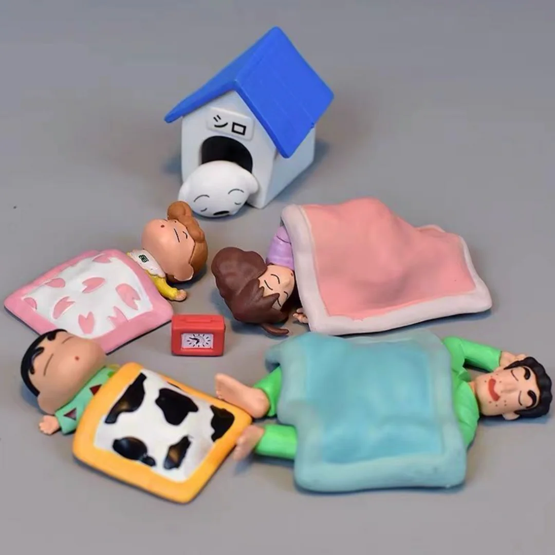 Cute Sleeping Shinchan Family Figurines [With Removable Blankets] | Gifts for Teens - Image 2