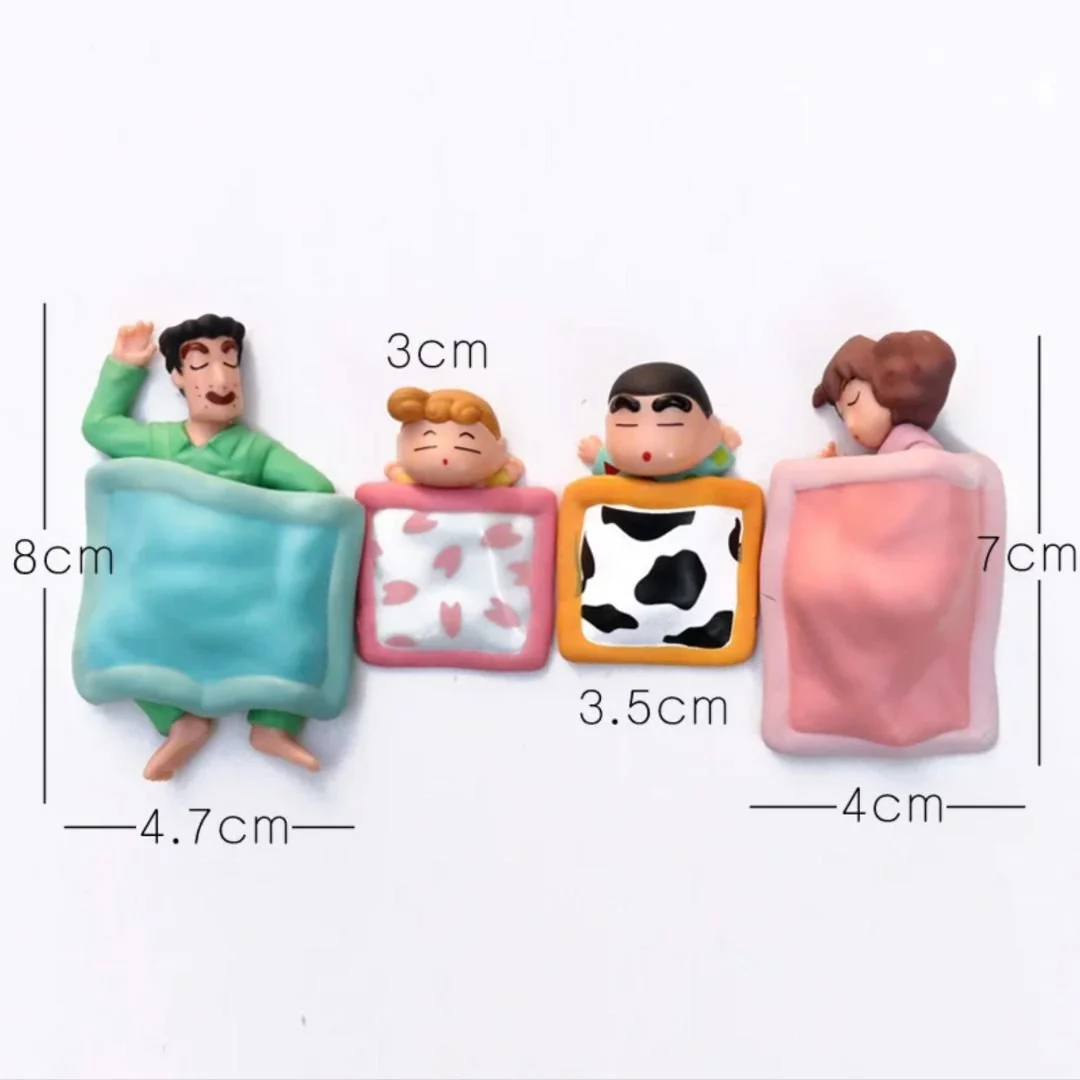 Cute Sleeping Shinchan Family Figurines [With Removable Blankets] | Gifts for Teens - Image 3
