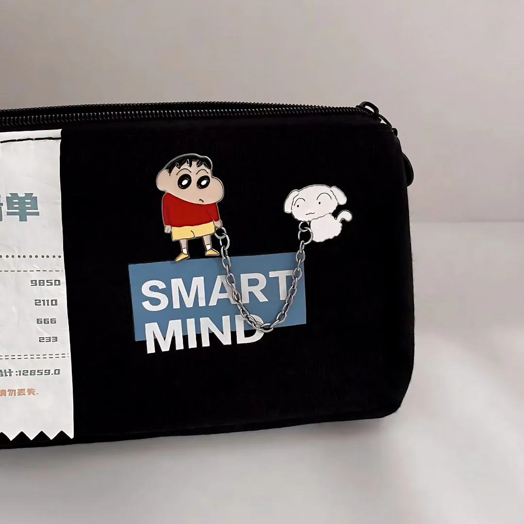Kawaii Shin Chan Enamel Lapel Pins | Shinchan with Shiro - Image 3
