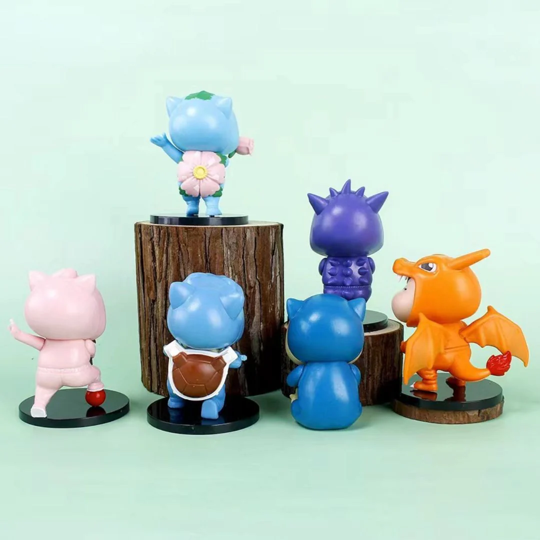 ShinChan Pokemon Crossover Figurine | Shin Chan Figures [Set of 6] - Image 3