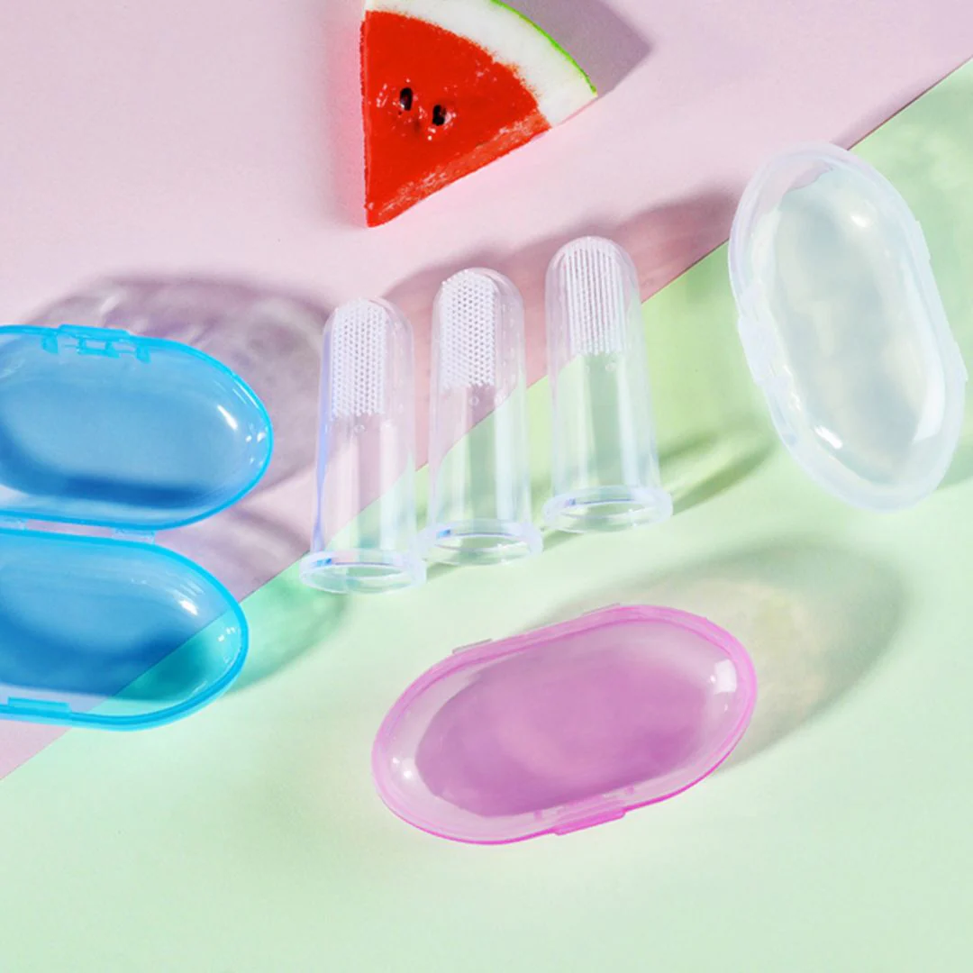 Finger Massage Toothbrush For Children | Silicon Brush With Case - Image 3