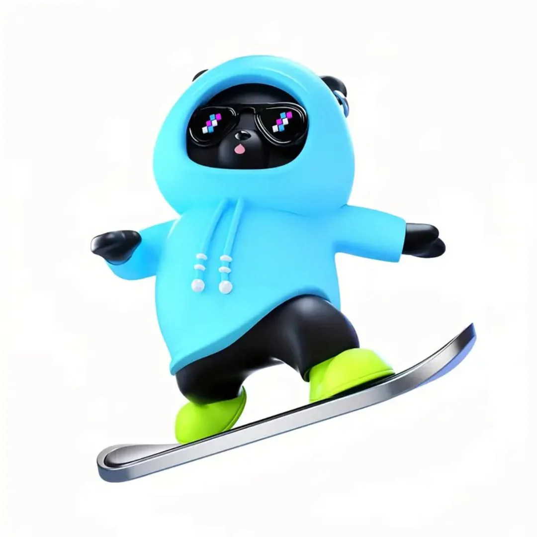 Movable Skateboarding Panda Car Interior Decoration - Image 6
