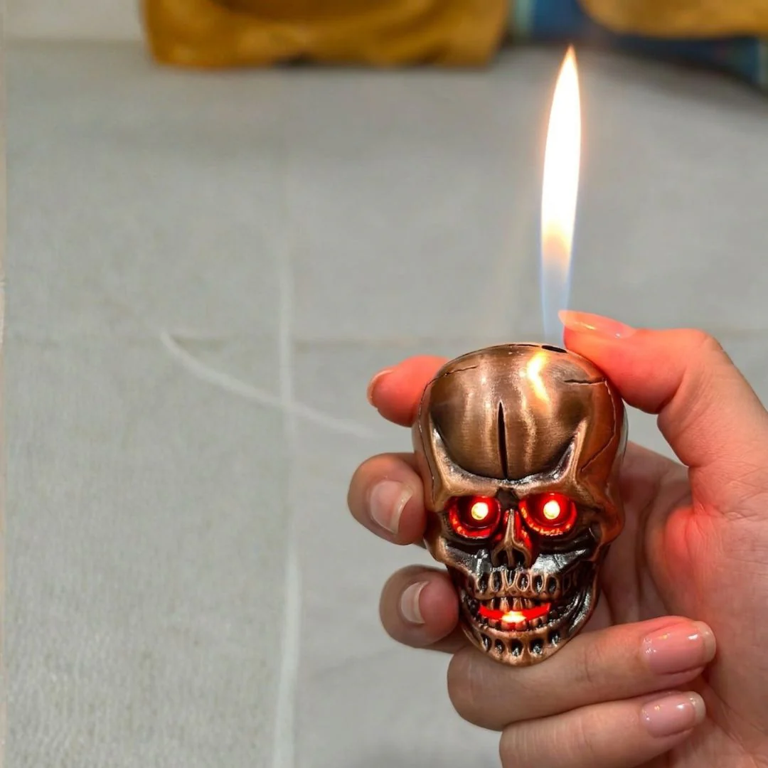 Skull Shaped Butane Lighter | Metal Refillable Windproof Pocket Lighter