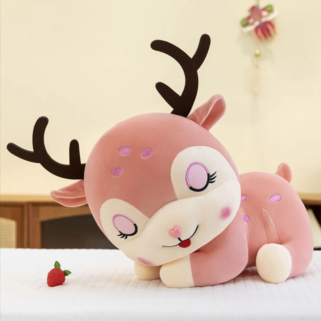 Sleeping Reindeer Plush Toy | 38cm Soft Stuffed Animal Cuddle Toy - Image 4