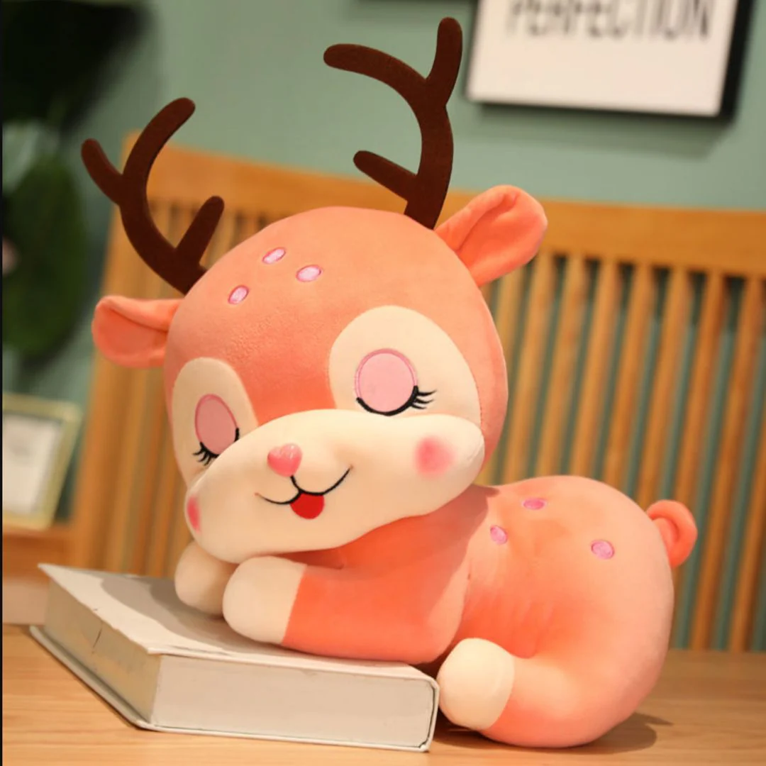 Sleeping Reindeer Plush Toy | 38cm Soft Stuffed Animal Cuddle Toy - Image 5