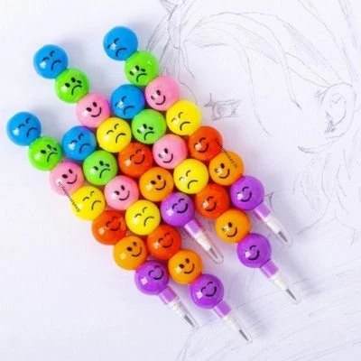 Smiley Pencils - Set of 5 Stackable Lead Changing Pencil - Image 4