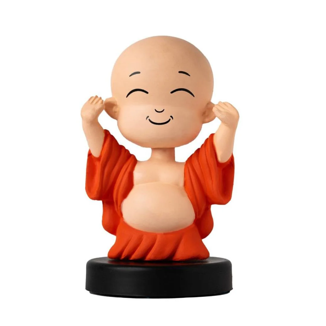 Smiling Buddha Bobblehead | Monk Bobble head for Home Decor, Car Dashboard - Image 2