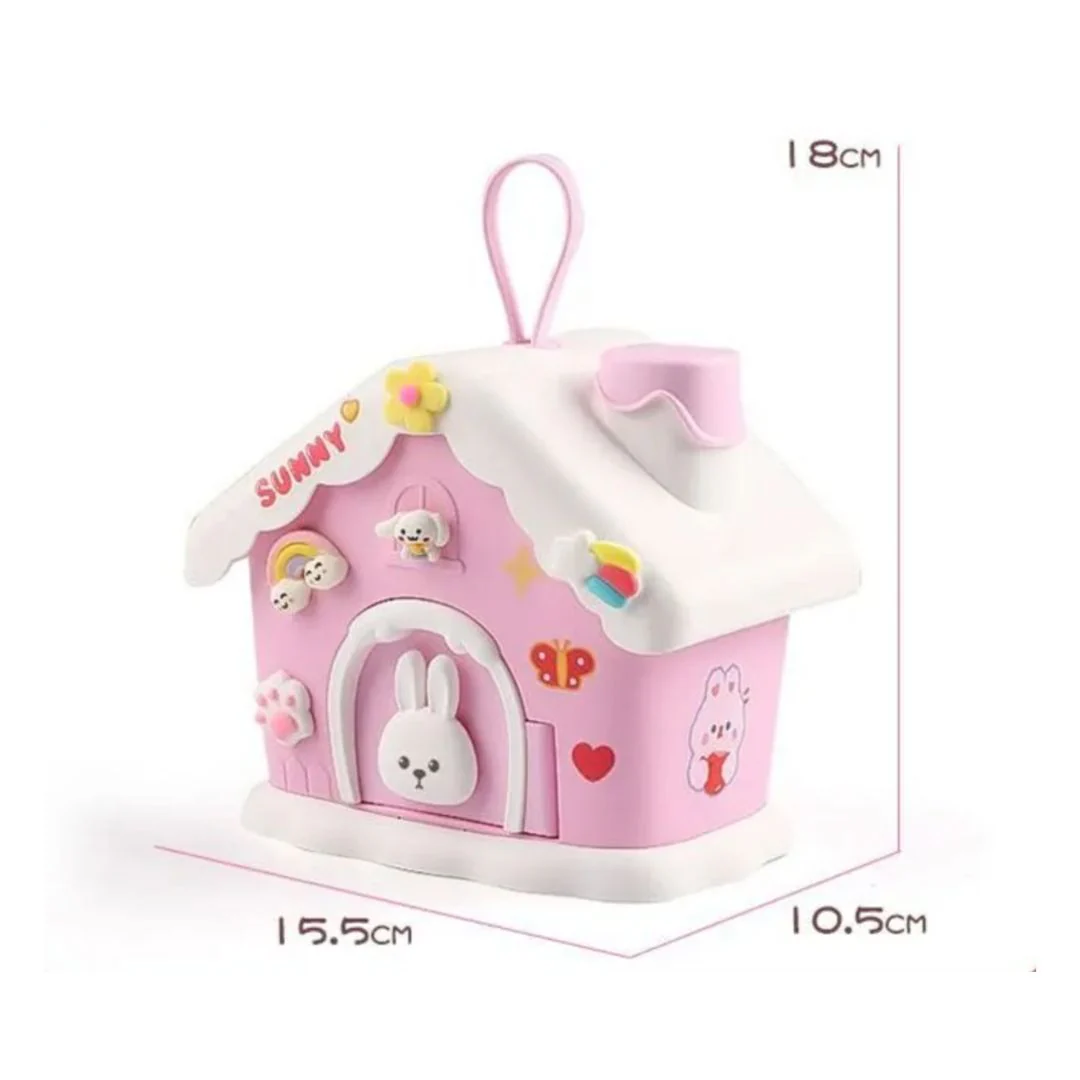 Snow House Money Bank | Cute Coin Bank With Key - Image 3