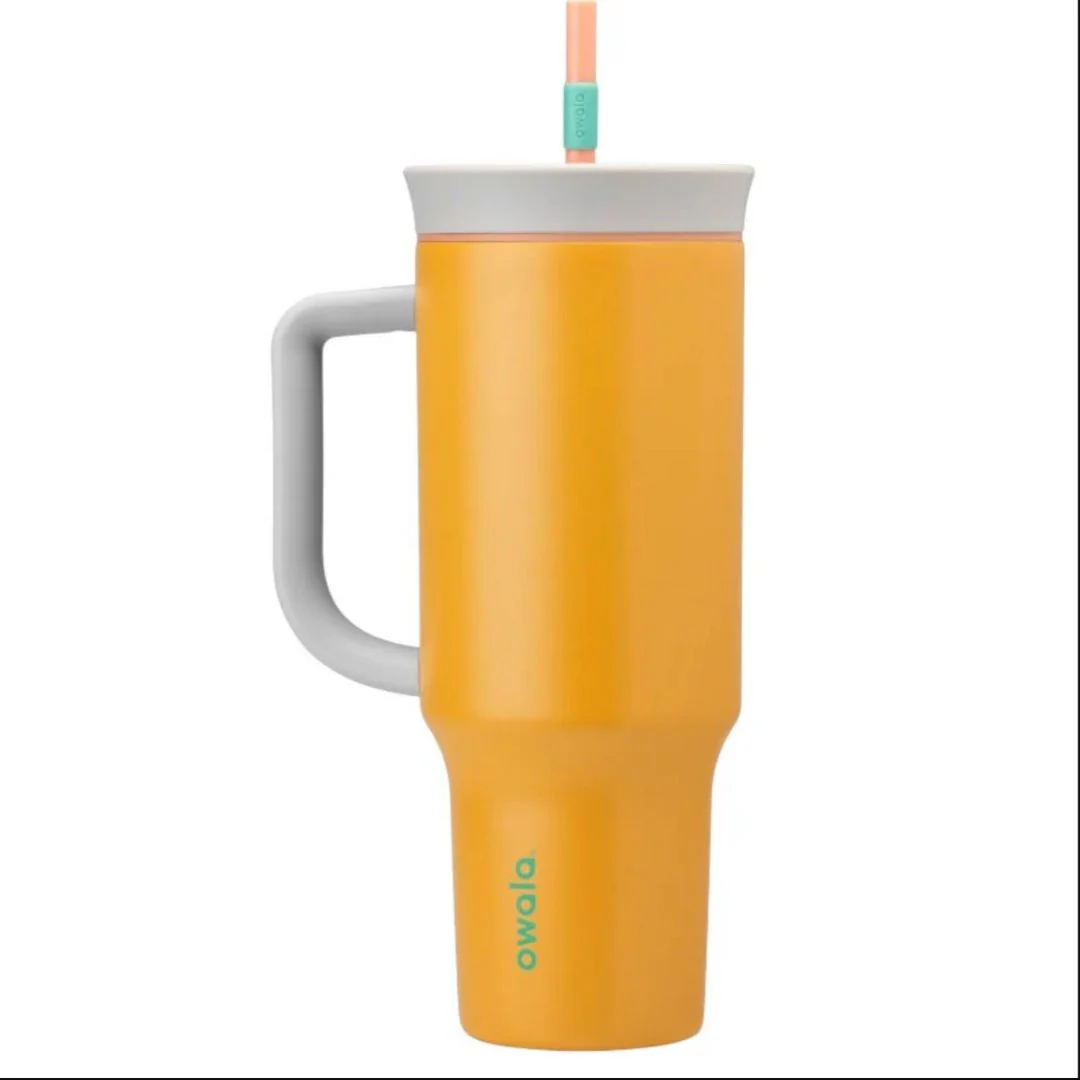 SoftGrip Handle Travel Tumbler With Straw - Image 2