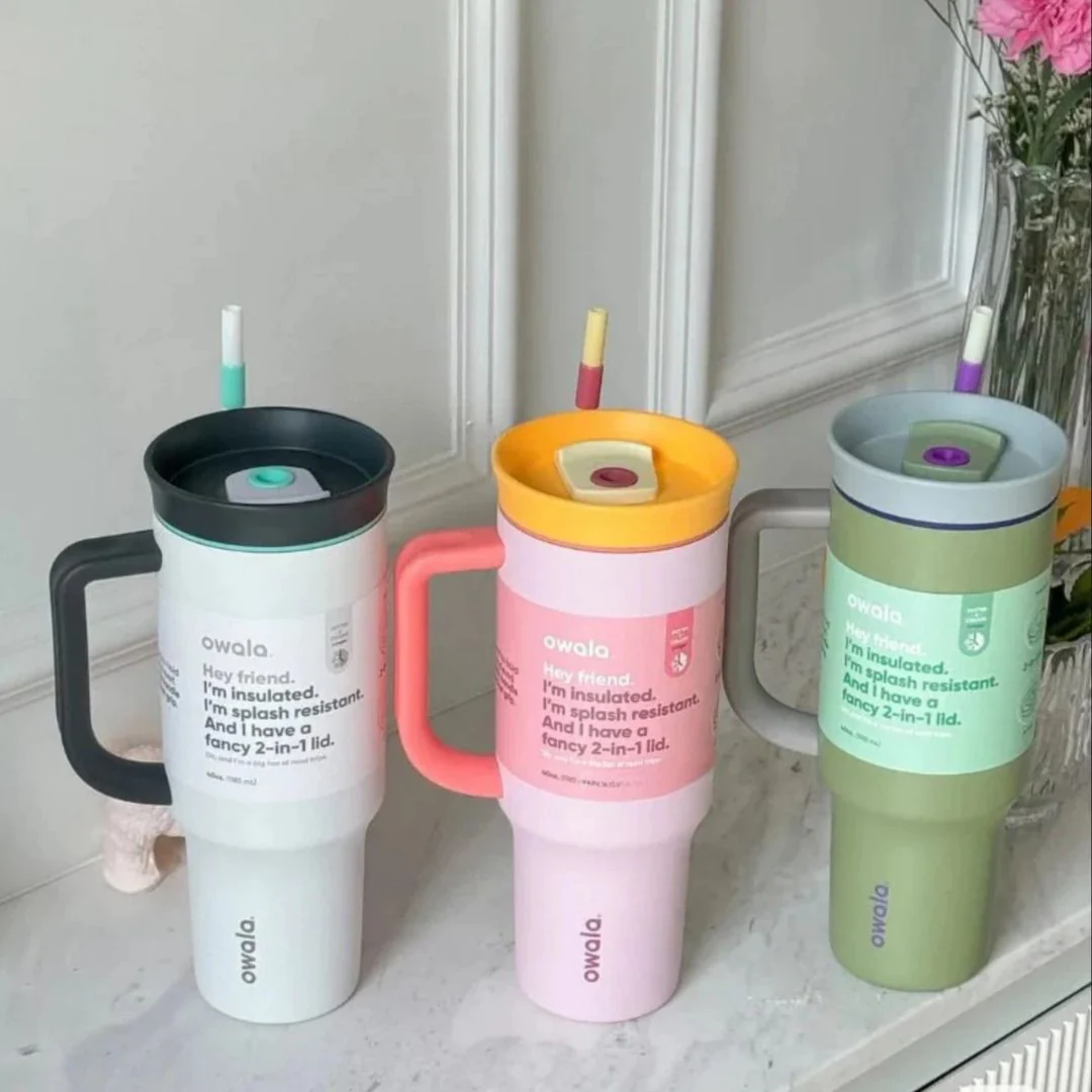 SoftGrip Handle Travel Tumbler With Straw - Image 4