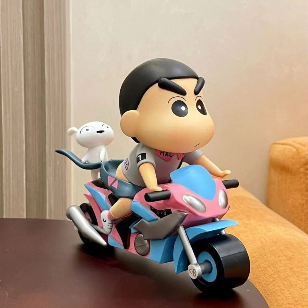 Speedy Shinchan on Bike  Figurine – With Shiro Riding Shotgun - Image 3