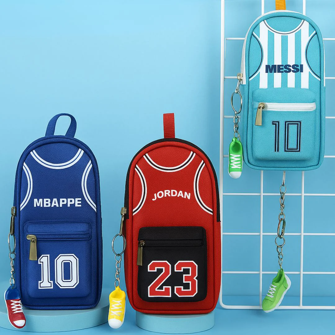Sportsmen Theme Canvas Pouches – Jersey-Inspired Pouch with Shoe Charm - Image 2