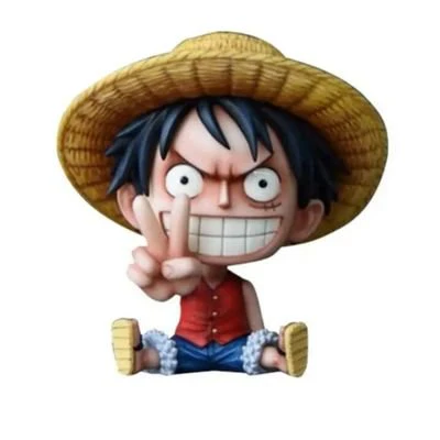 One Piece Straw Hat Luffy Anime Sitting Figurine