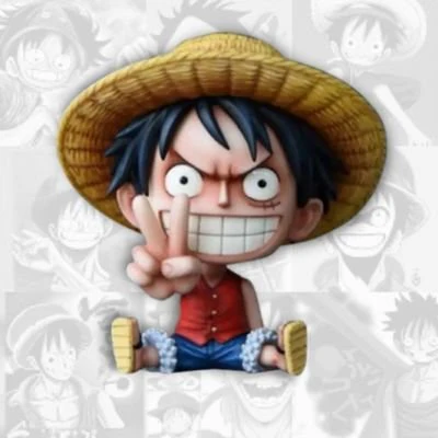 One Piece Straw Hat Luffy Anime Sitting Figurine - Image 2