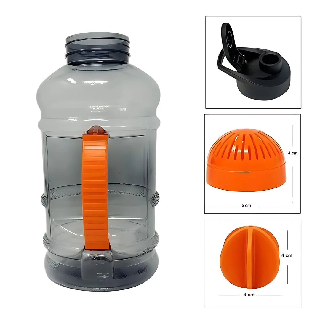 Stylish Gym Water Bottle 1.5 Ltr | Gallon Style Bottle with Mixing Ball & Strainer - Image 3