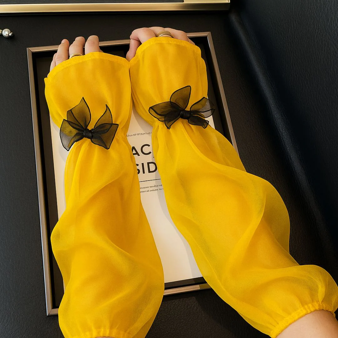 Sunproof Arm Sleeves for Women | Bowknot UV Protection Arm Covers - Image 10