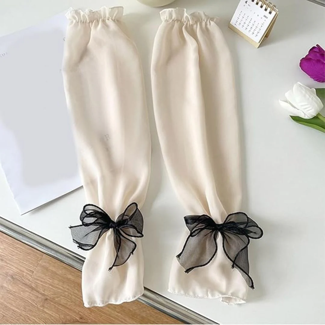 Sunproof Arm Sleeves for Women | Bowknot UV Protection Arm Covers - Image 6