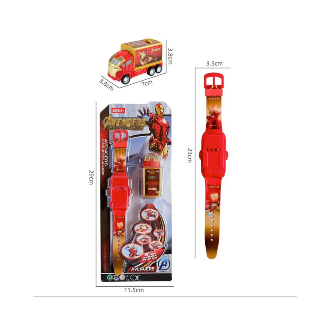 SuperHero Projector for Kids | Kids Watch with Pull Back Truck and 6 Images Projector - Image 4