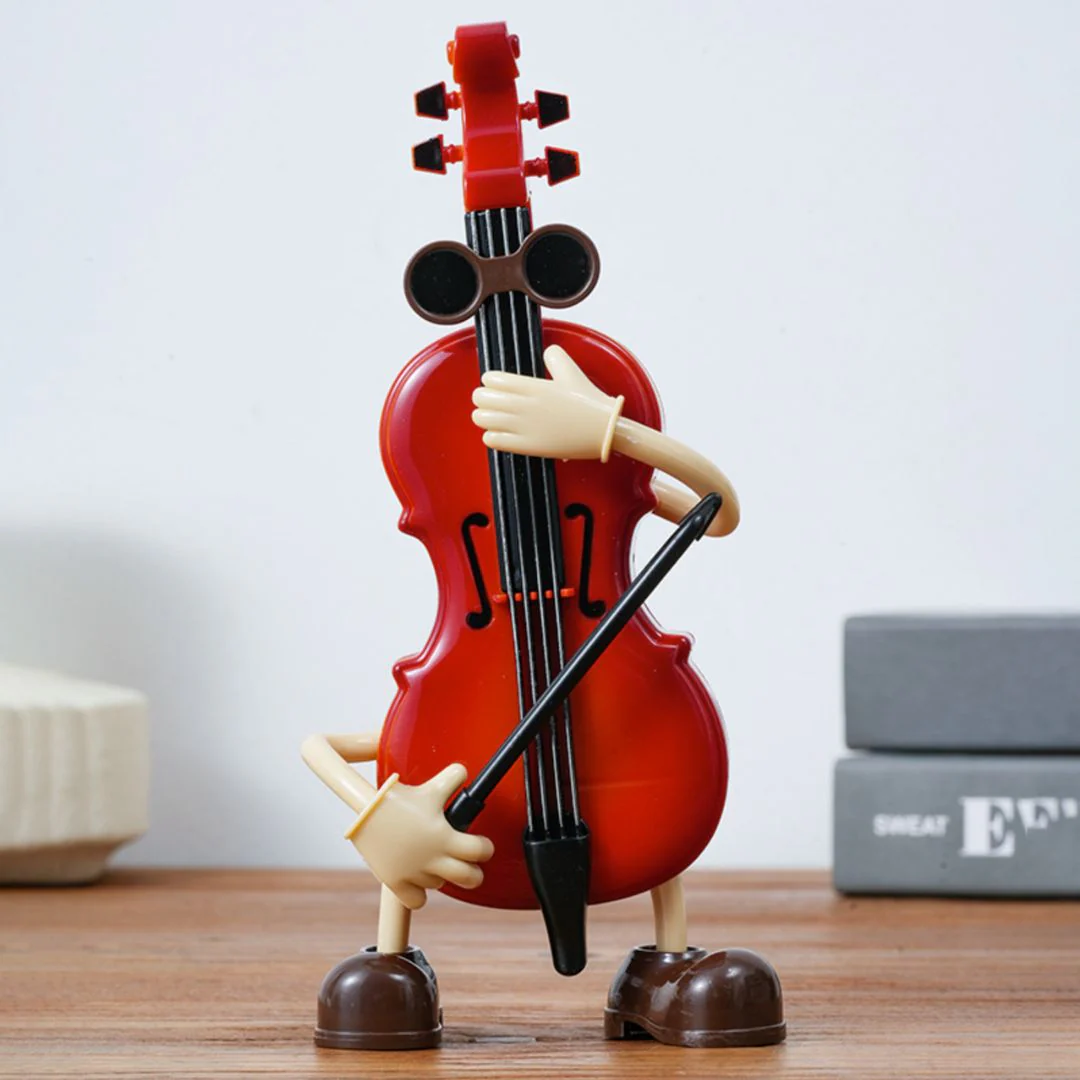 Swinging Cello Music Box – Wind-Up Violin Figurine - Image 2