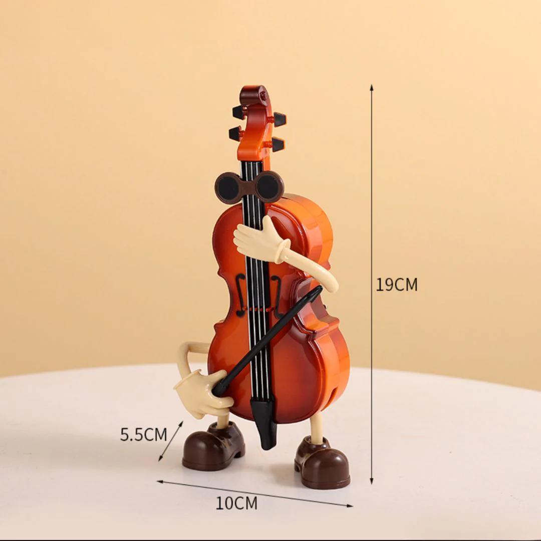 Swinging Cello Music Box – Wind-Up Violin Figurine - Image 3
