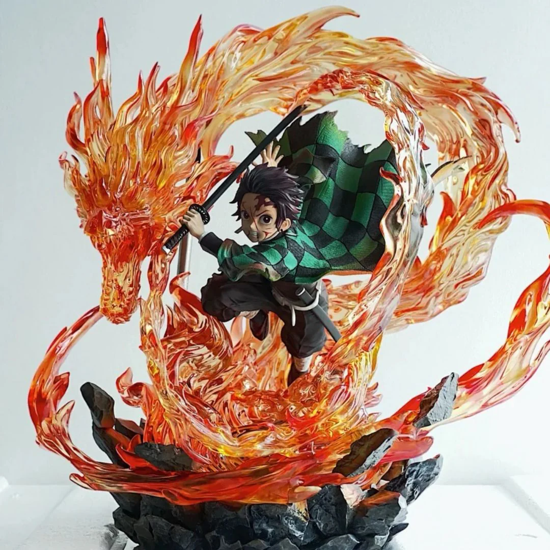 Demon Slayer Tanjiro Kamado Fire Dragon Figure | Premium Anime Statue
