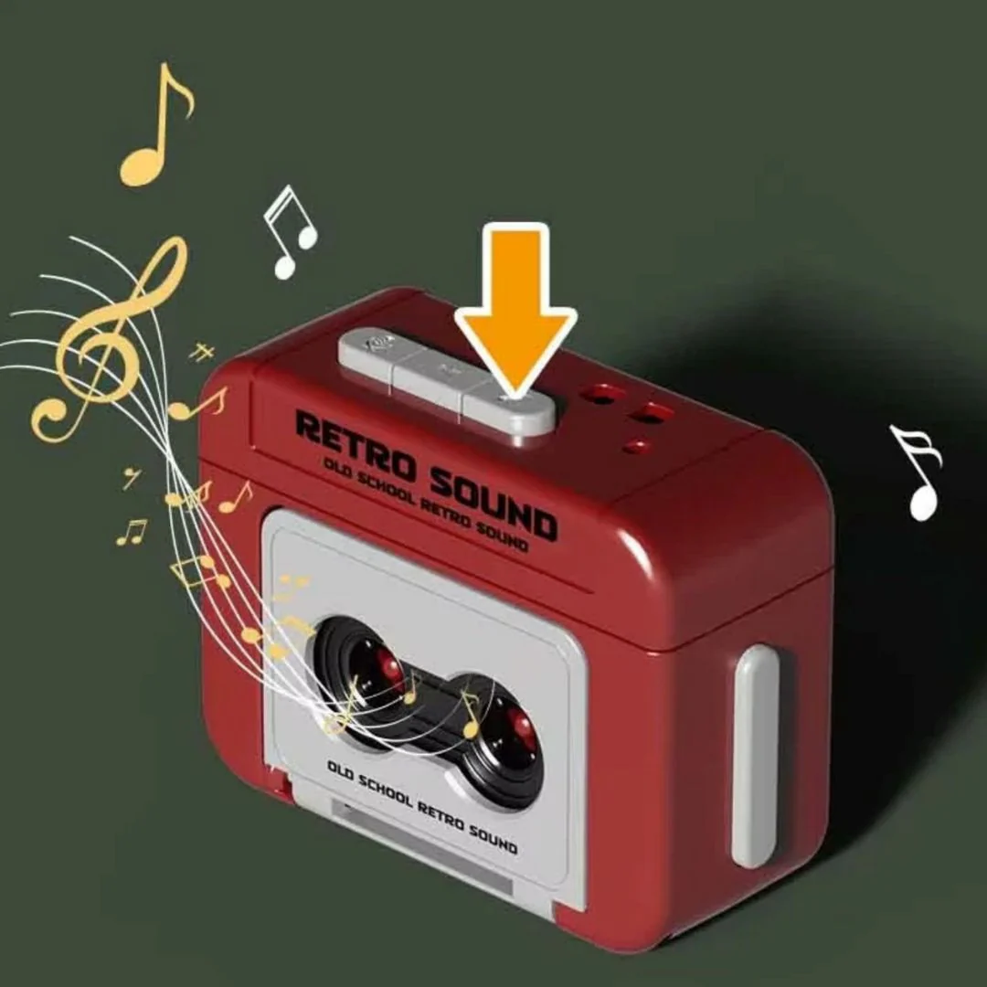Retro Tape Recorder 3D Keychain with Sound | Mini Cassette Player Bag Charm - Image 5