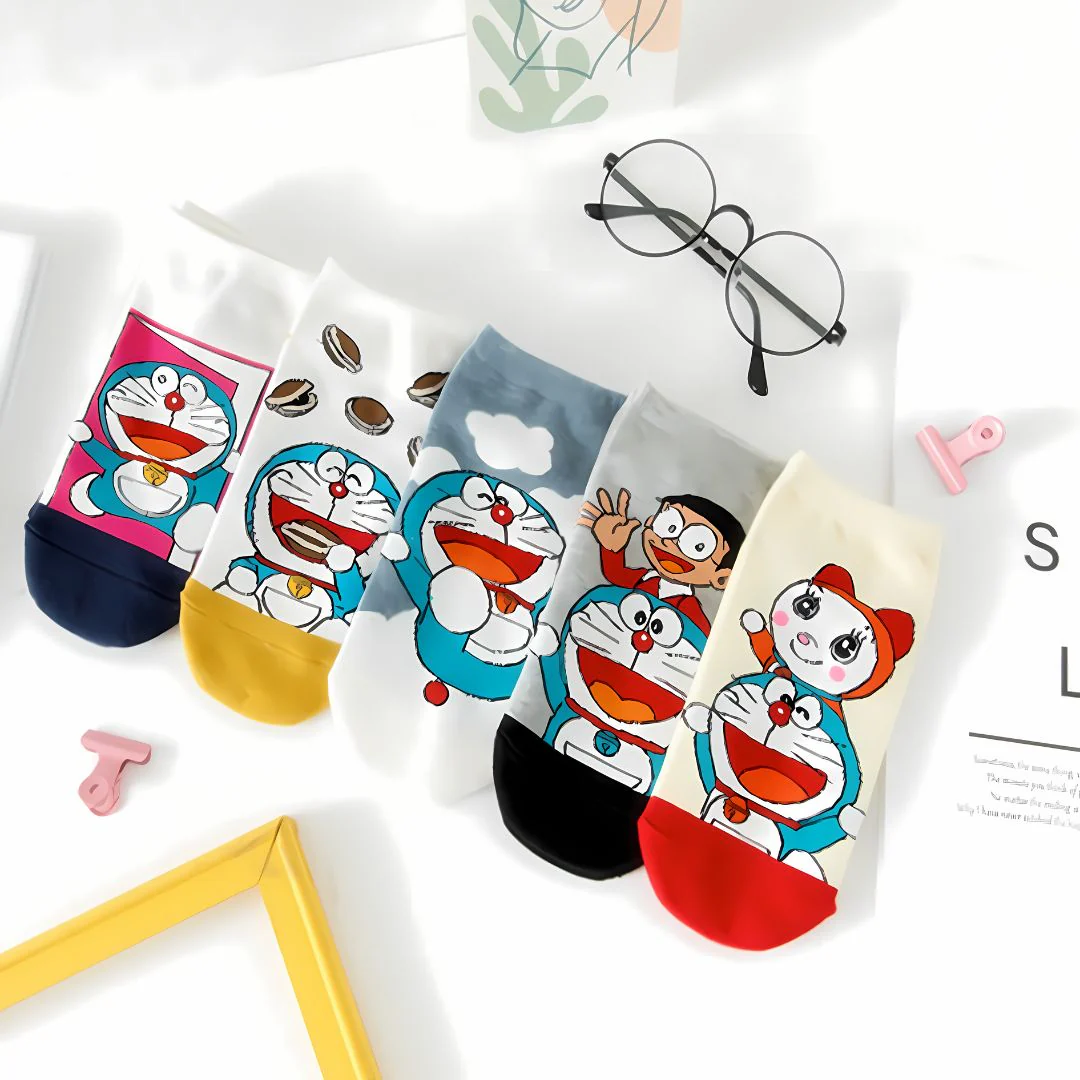 Colorful Doraemon Socks | Cute Cat Socks - Image 2