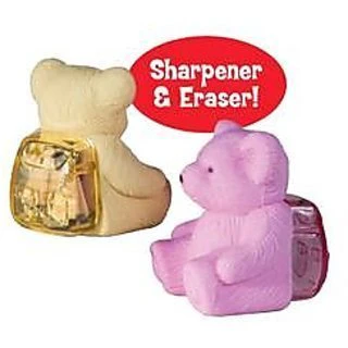 Off to School - Teddy Bear Eraser and Sharpener - Set of 2 - return gifts idea - Image 4