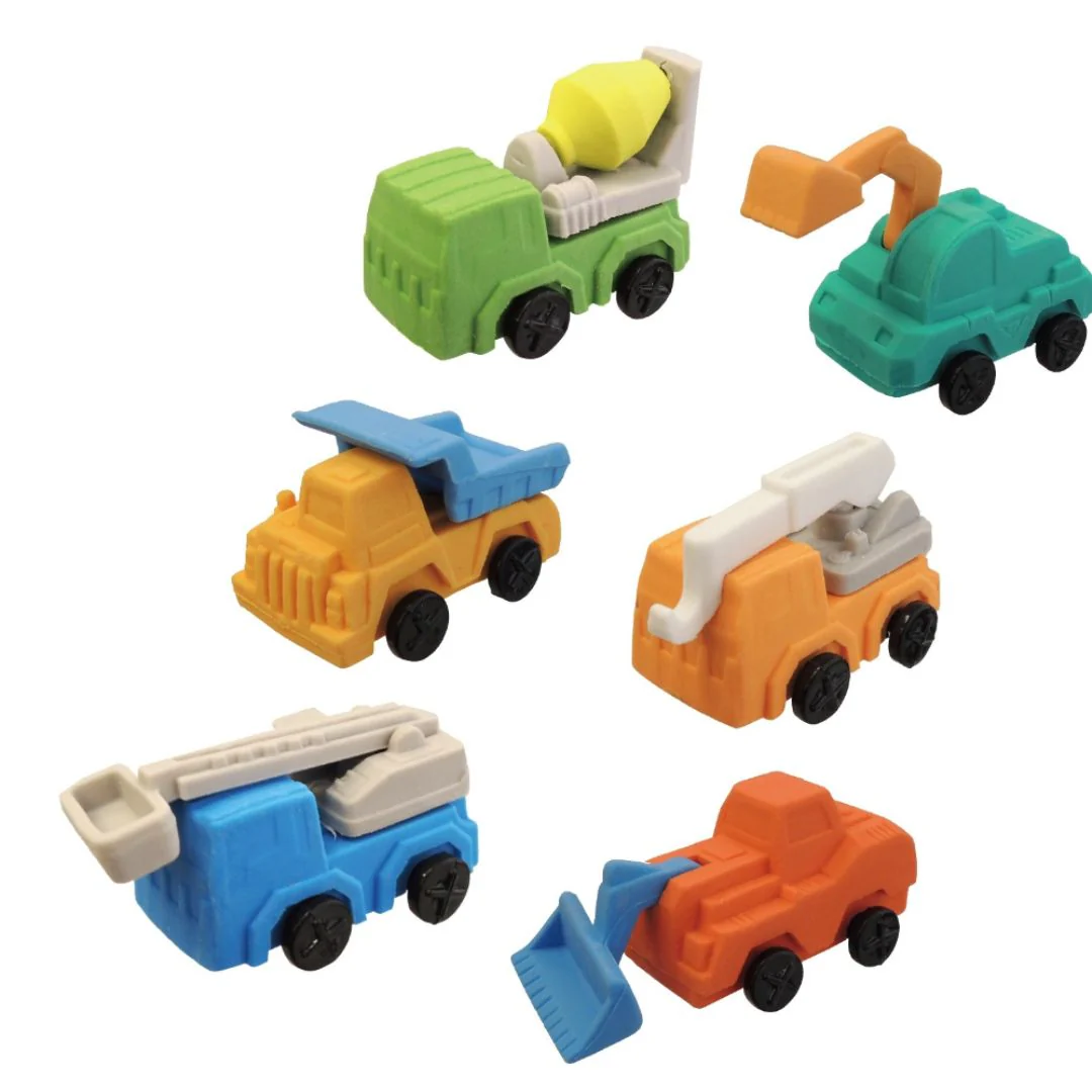 Tiny Vehicle Erasers Set for Back to School Gifts, and Party Favors (Random Shapes and Color) - Image 3