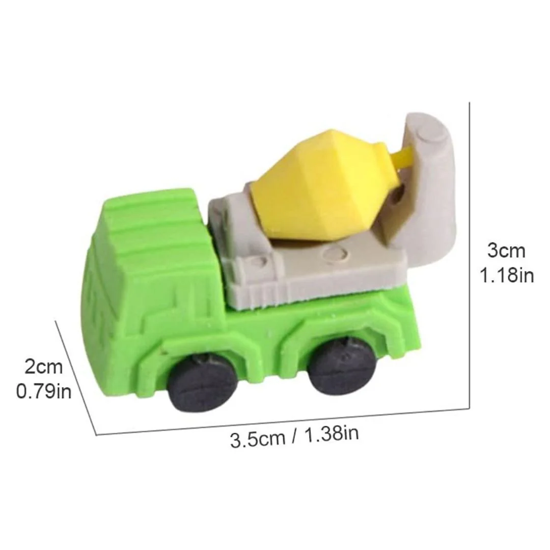 Tiny Vehicle Erasers Set for Back to School Gifts, and Party Favors (Random Shapes and Color) - Image 4