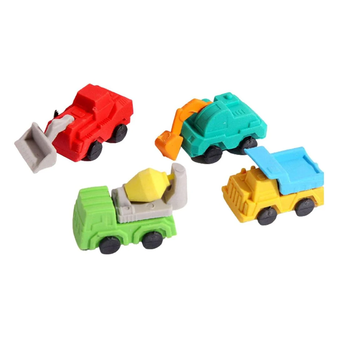 Tiny Vehicle Erasers Set for Back to School Gifts, and Party Favors (Random Shapes and Color) - Image 6