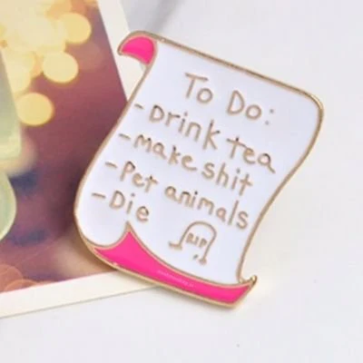To-Do List - Metal Brooch
